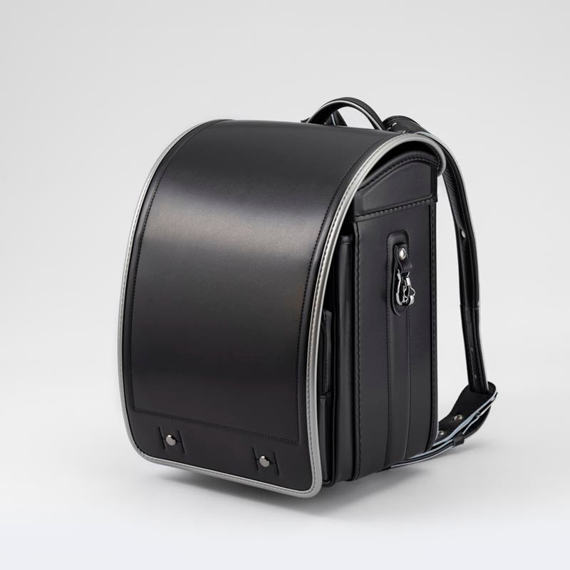 710 軽量牛革ハイブリッド クラリーノ®︎F キューブ型 黒×シルバー