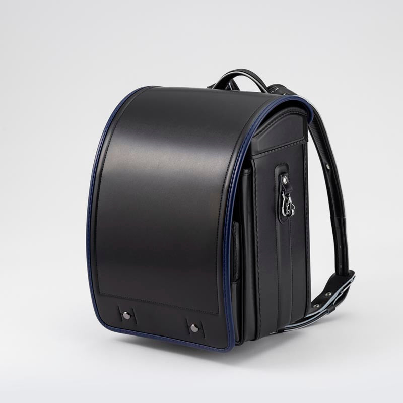 712 軽量牛革ハイブリッド クラリーノ®︎F キューブ型 黒×ブルー